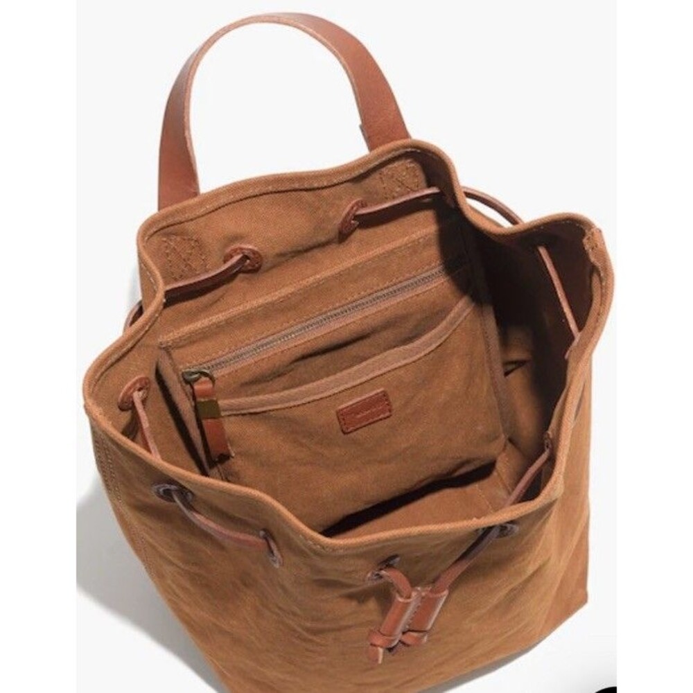 MADEWELL CanvasSomerset Drawstring Leather AcademiaY2K Retro Boho SoHo backpack